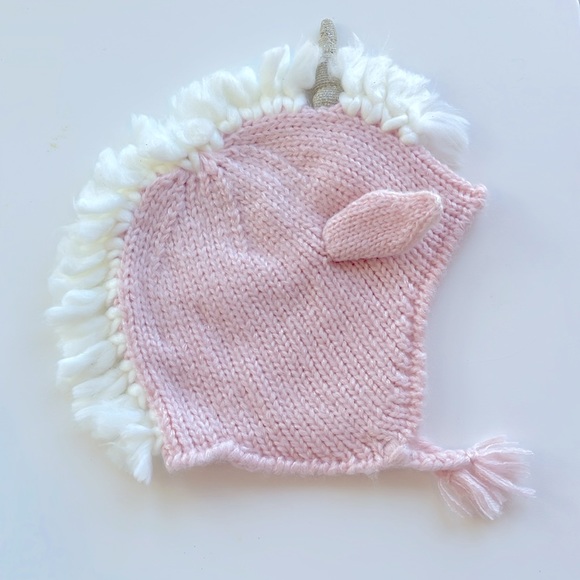HOST PICK BNWOT MUD PIE UNICORN PINK KNIT HAT - Picture 3 of 3